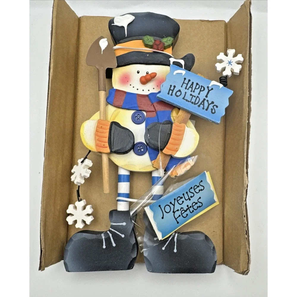 Avon Holiday Standees Snowman Figurine | 2004 Wooden Christmas Decor New‎ in Box